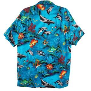 Vintage KY's International Fashion Oceanic Scene Shirt Men's Size XL Made in USA